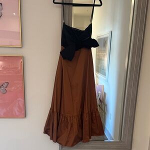 Anthropologie Black and Brown A-Line Dress